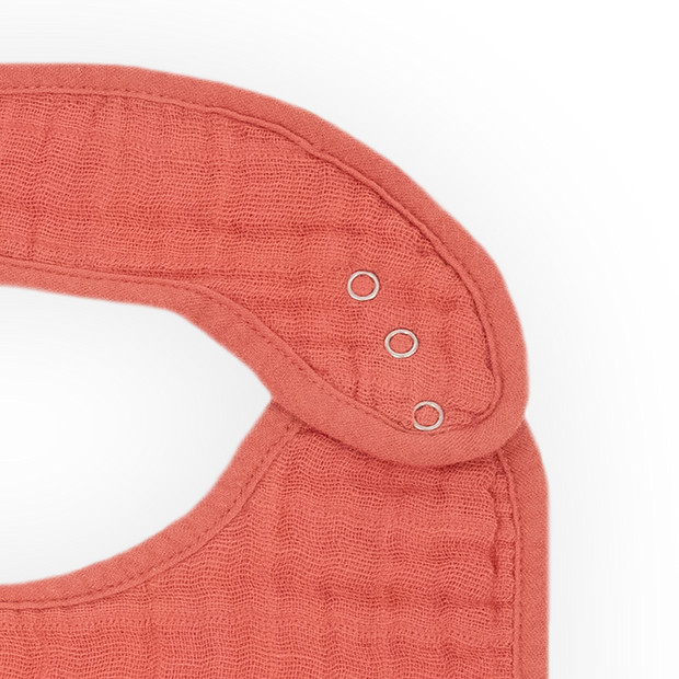 Cotton Muslin Classic Bib 3 Pack - Rose Petal