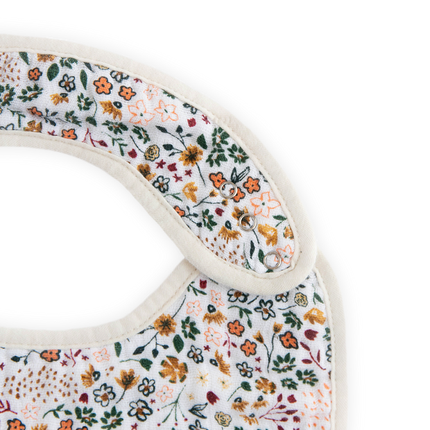 Cotton Muslin Classic Bib 3 Pack - Vintage Floral Set