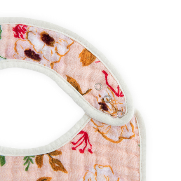 Cotton Muslin Classic Bib 3 Pack - Vintage Floral Set