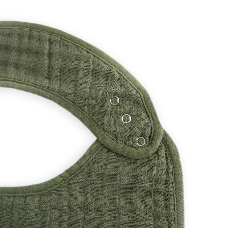 Cotton Muslin Classic Bib 3 Pack - Fern 2