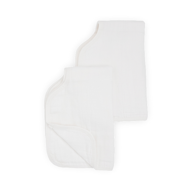 Organic Cotton Muslin Burp Cloth 2 Pack - White + White
