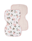 Organic Cotton Muslin Burp Cloth 2 Pack - Watercolor Floret + Rosie