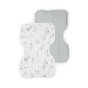Organic Cotton Muslin Burp Cloth 2 Pack - Pencil Floral + White Sage