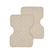 Cotton Muslin Burp Cloth 2 Pack - Taupe Cross