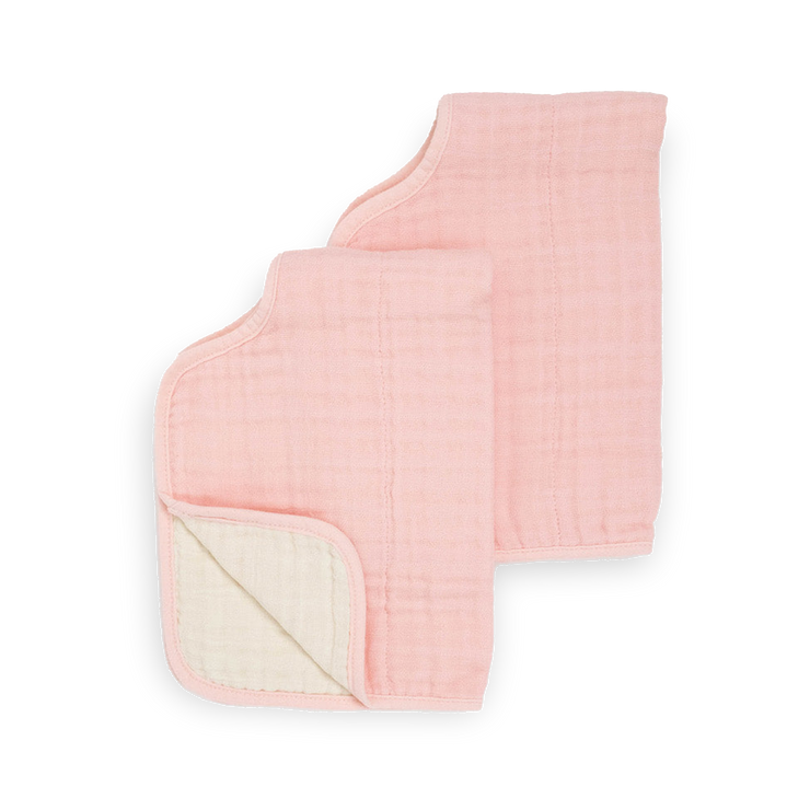 Cotton Muslin Burp Cloth 2 Pack - Rose Petal