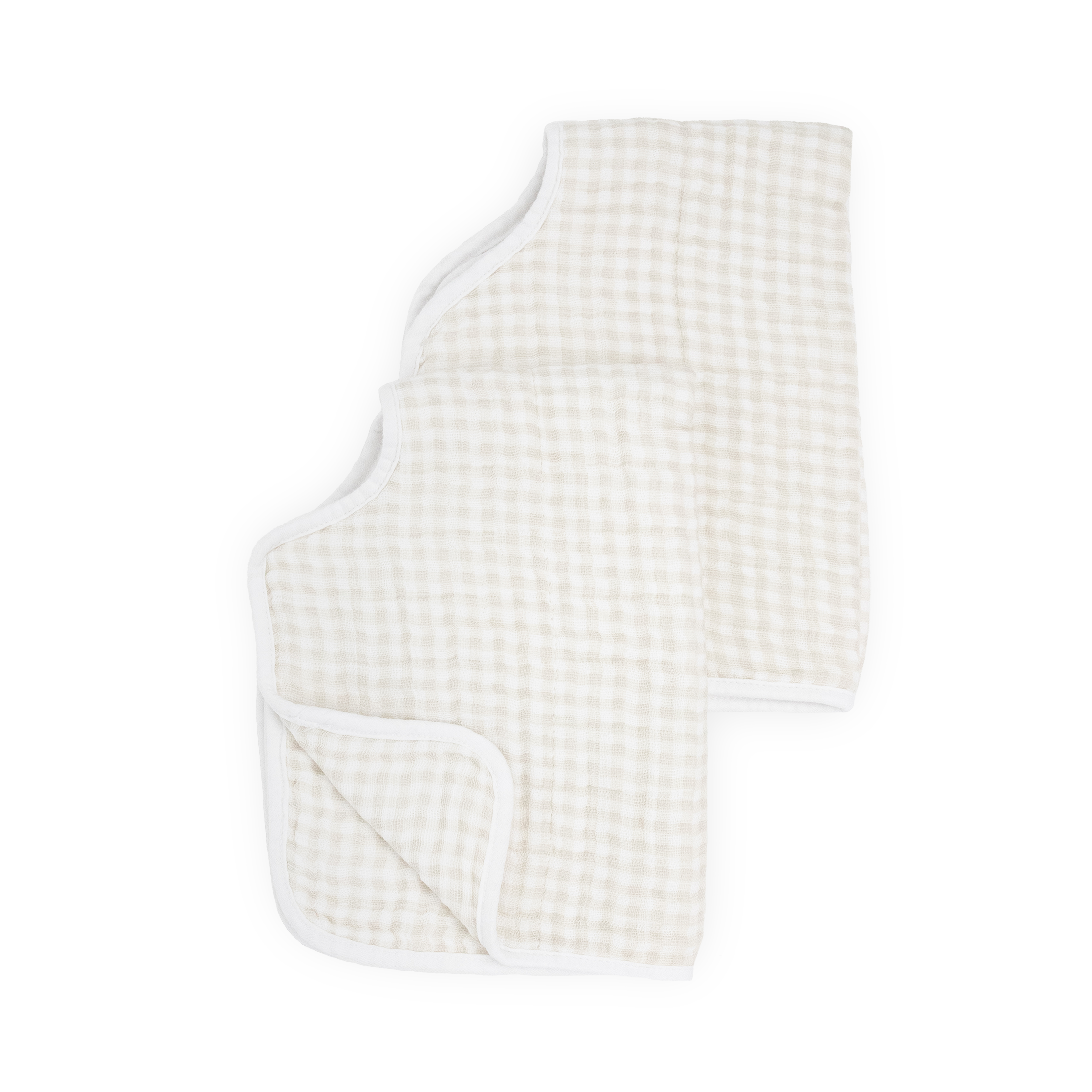 Cotton Muslin Burp Cloth 2 Pack - Tan Gingham