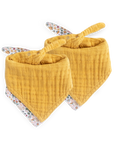 Cotton Muslin Reversible Bandana Bib 2 Pack - Pressed Petals