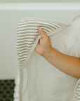 Toddler Hooded Towel - Grey Stripe