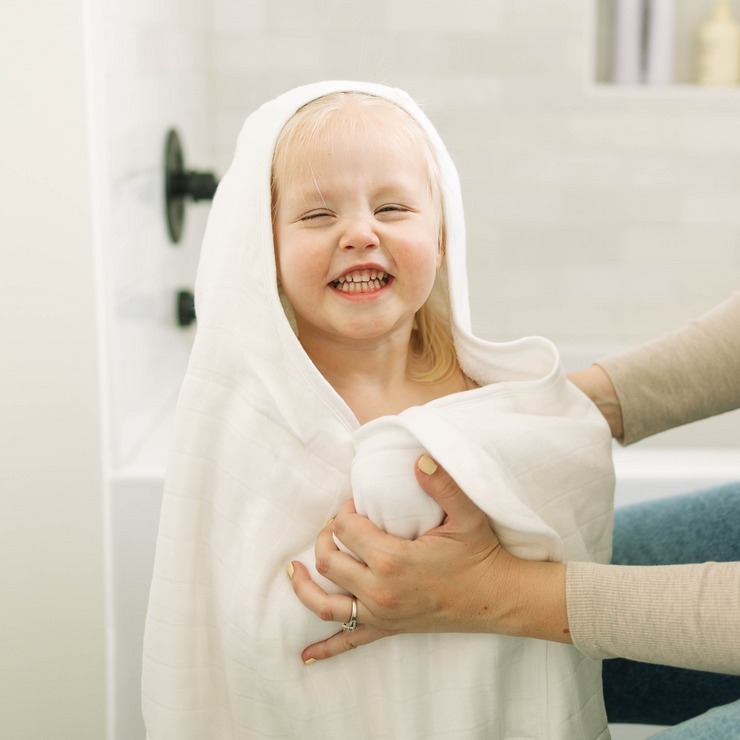 Toddler Hooded Towel - White