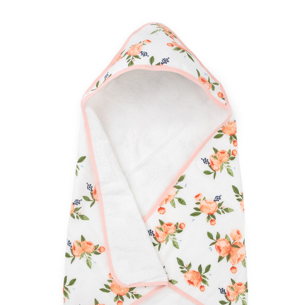 Infant Hooded Towel - Watercolor Roses