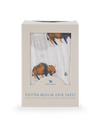 Cotton Muslin Crib Sheet - Bison