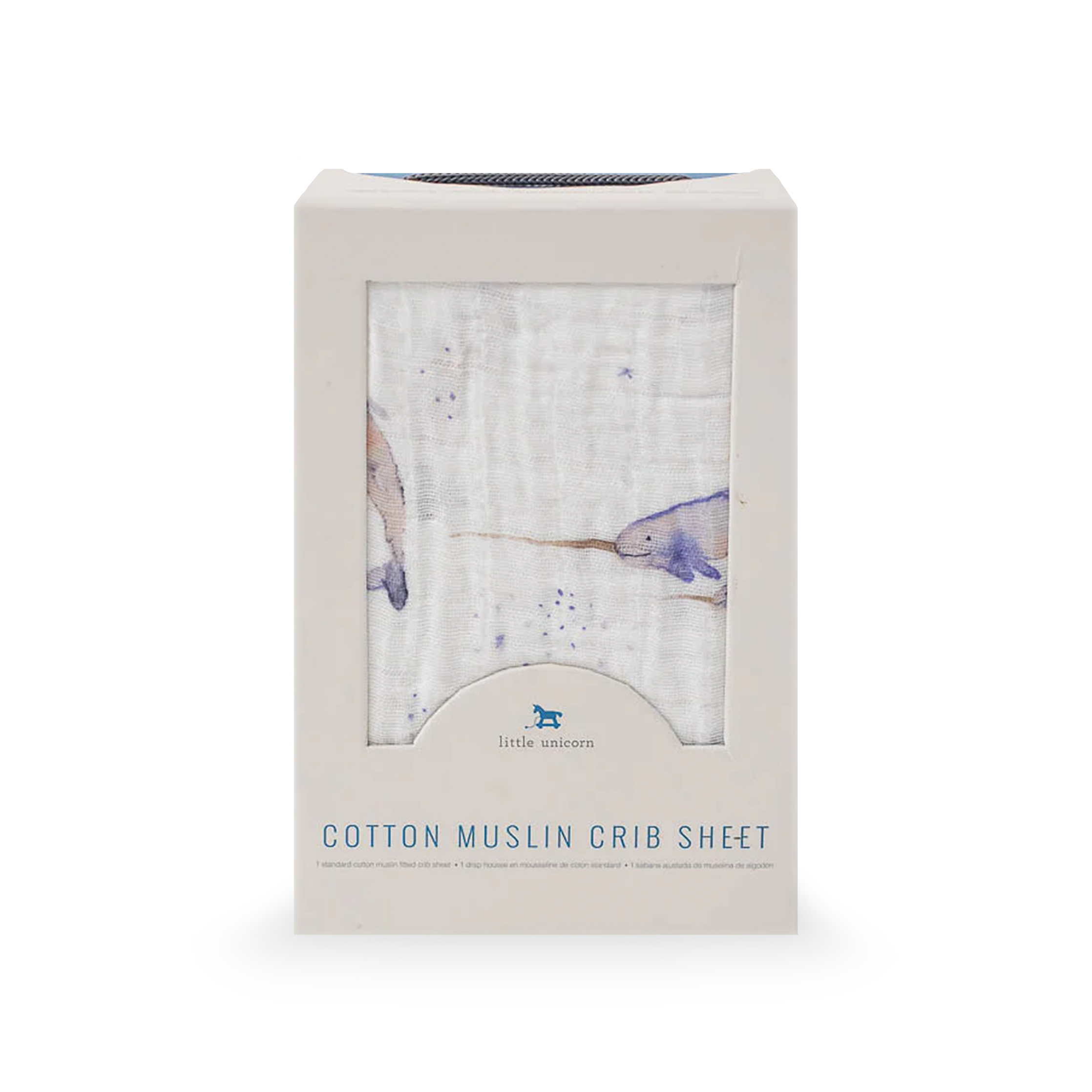 Cotton Muslin Crib Sheet - Narwhal