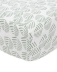Cotton Muslin Crib Sheet - Leaf Motif