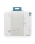 Cotton Muslin Crib Sheet - Blue Stacks