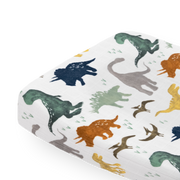 Cotton Muslin Changing Pad Cover - Dino Friends