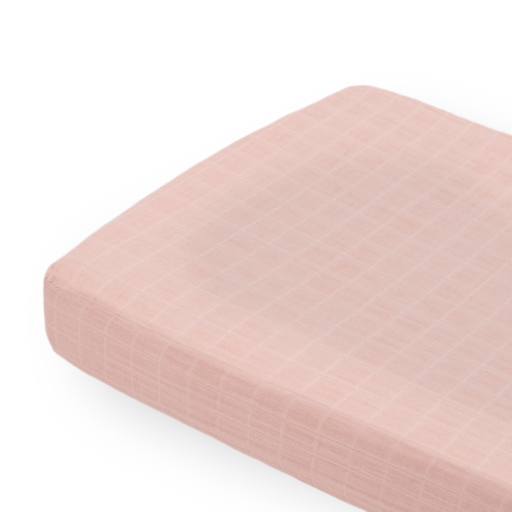Cotton Muslin Changing Pad Cover - Rose Petal