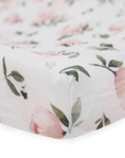 Organic Cotton Muslin Changing Pad Cover - Watercolor Floret