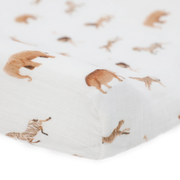 Organic Cotton Muslin Changing Pad Cover - Animal Crackers