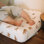 Organic Cotton Muslin Changing Pad Cover - Animal Crackers