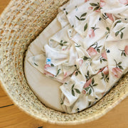 Stretch Knit Swaddle Blanket - Watercolor Rose