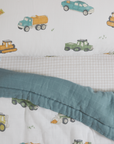 Cotton Muslin Toddler Bedding 3 Piece Set - Work Trucks