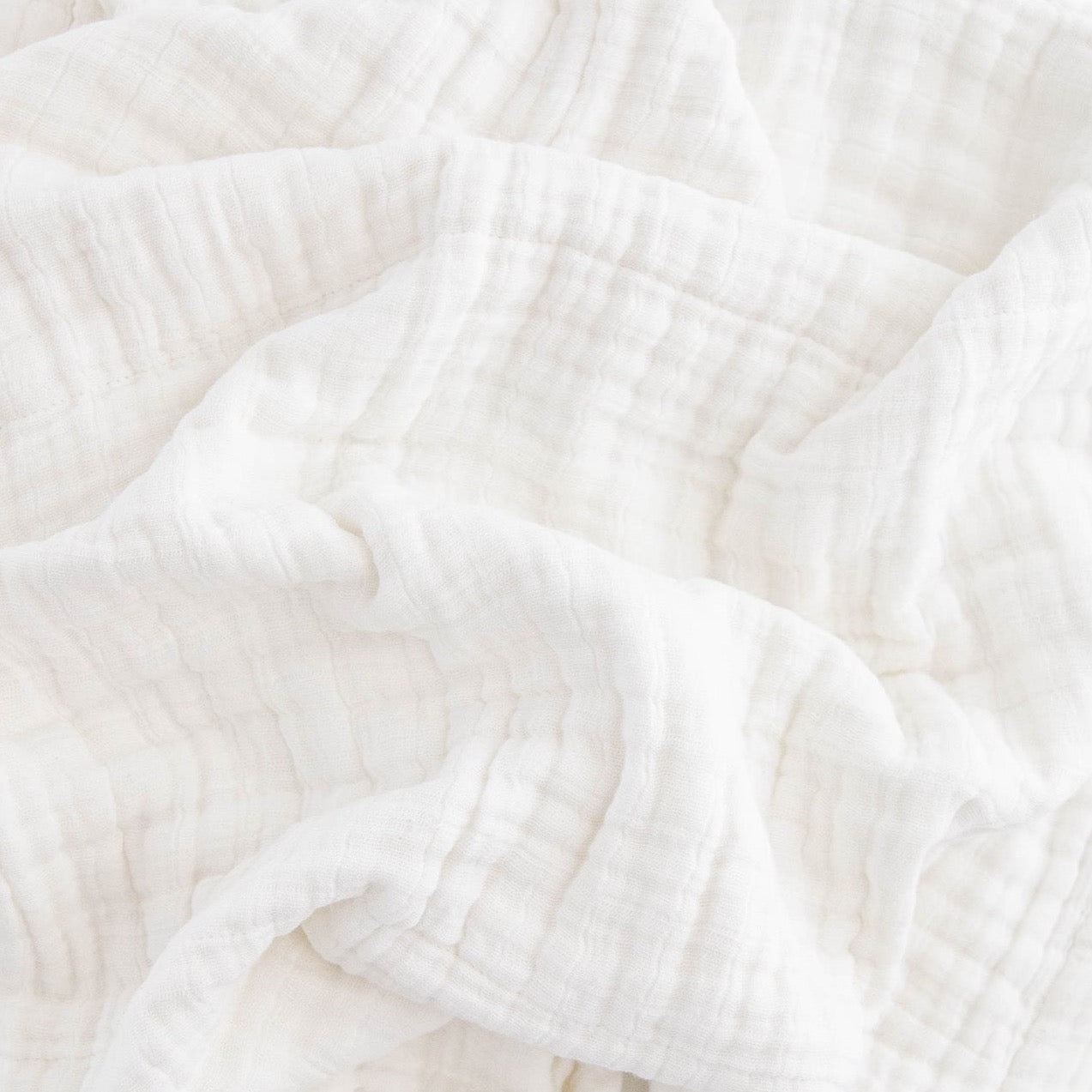 Cotton Muslin Baby Quilt - White