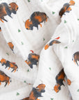 Cotton Muslin Baby Quilt - Bison