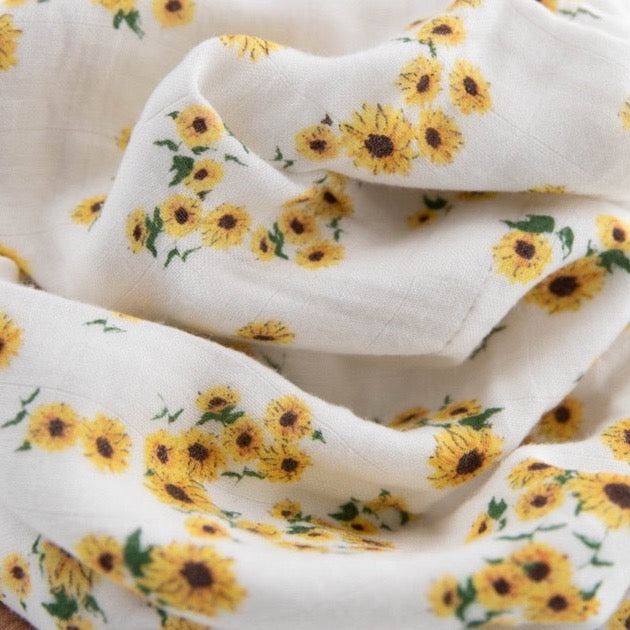Deluxe Muslin Baby Quilt - Ditsy Sunflower
