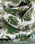 Cotton Muslin Baby Quilt - Tropical Leaf